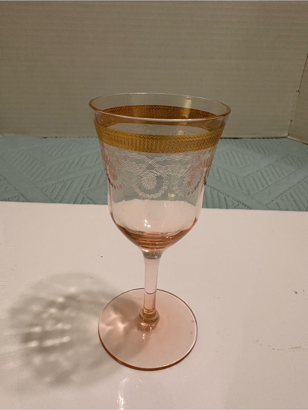 Rare Antique Morgantown Morgana Pink Depression Glass Wine Goblet